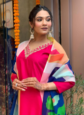Modern Looking Salwar Suit in Pink Colour